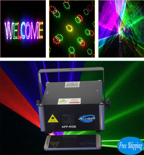 Free Shipping 1000MW Andriod APP RGB Laser Stage Lighting